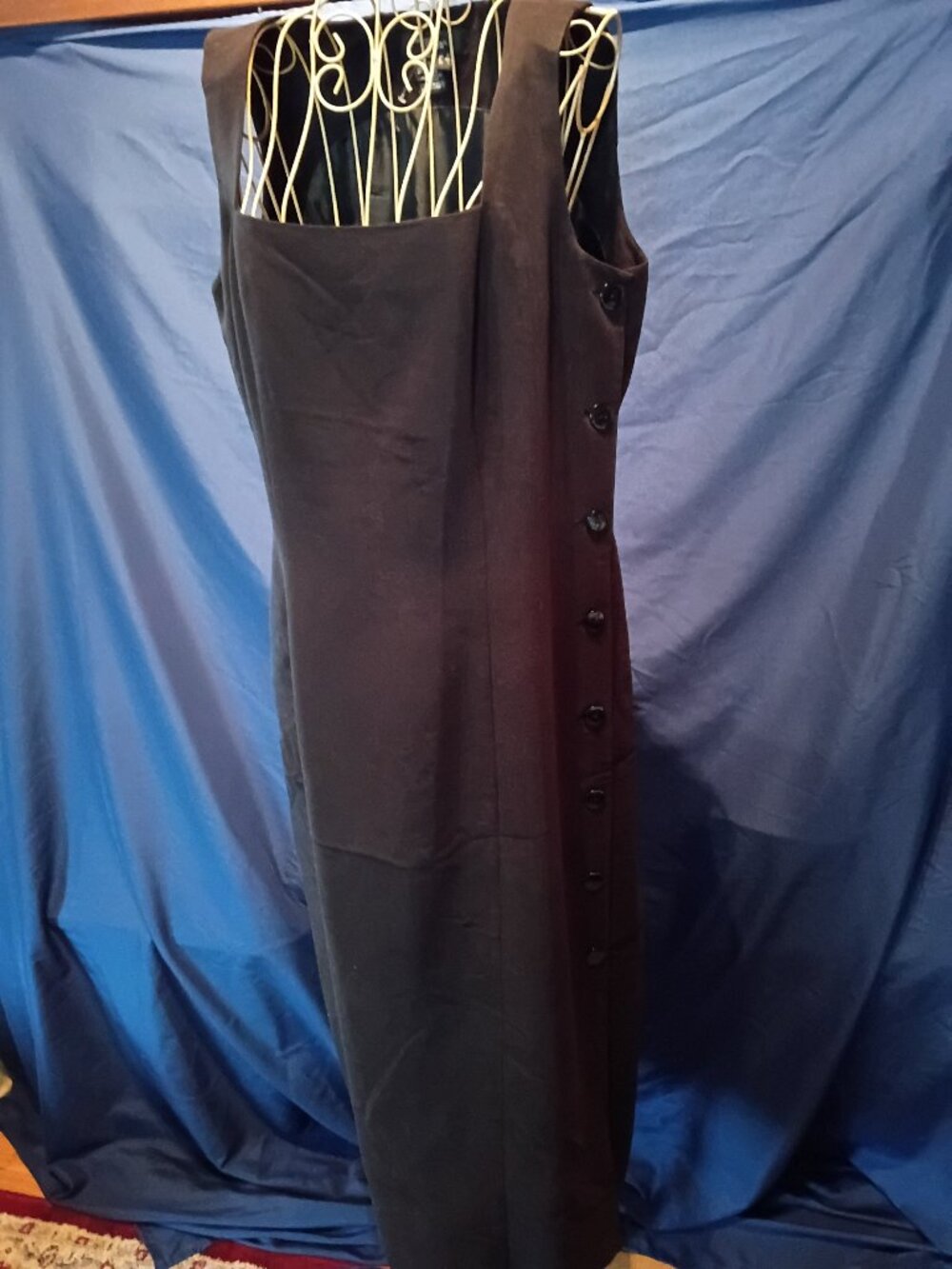 Gently worn Europa black Side button down dress. size 12